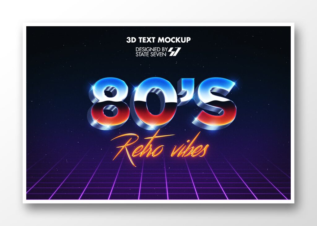 80s Style Title 3D Text Effect