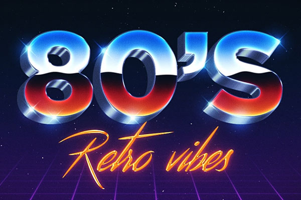 80s Style Title 3D Text Effect
