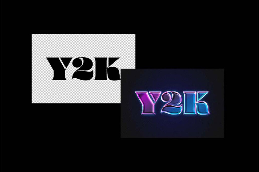 90s Chrome Text Effect