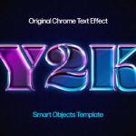 90s Chrome Text Effect