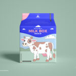 Front View of a Tetra Pack Milk Box Mockup