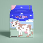 Front View of a Tetra Pack Milk Box Mockup