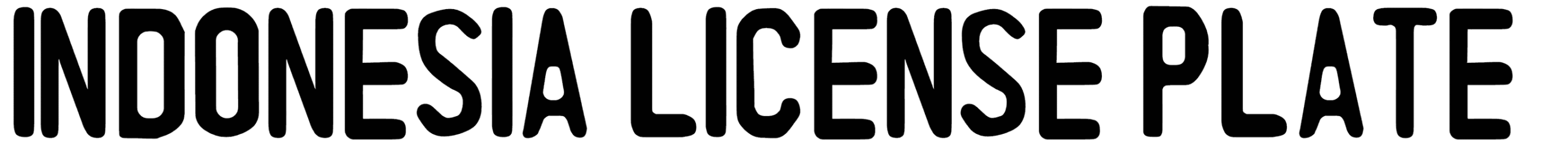 Indonesia License Plate Font