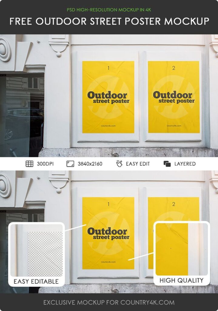 Mockup Showcasing Two Outdoor Street Posters Mockup