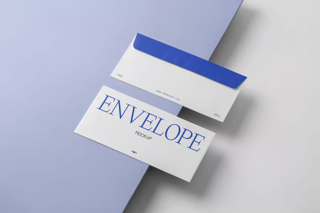 Perspective Sight of 2 Envelopes Mockup