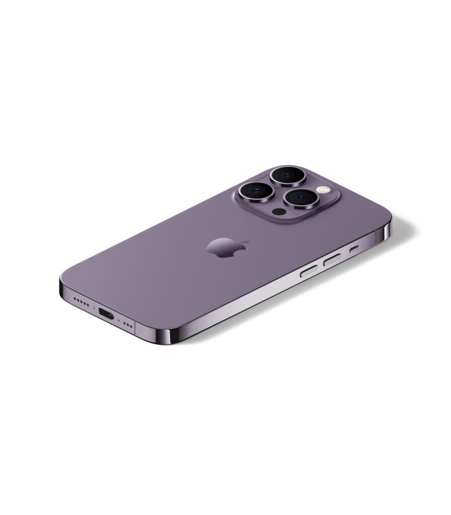 Perspective View of iPhone 14 Pro Mockup