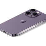 Perspective View of iPhone 14 Pro Mockup