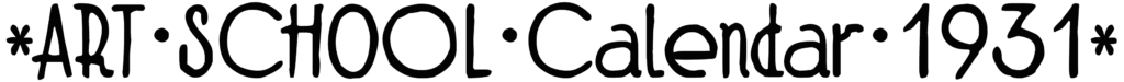 zai Art School Calendar 1931 Font