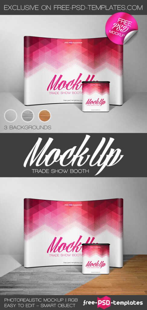 A Curved Trade Show Booth Mockup