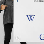 A Front View of a Women Holding Poster Mockup