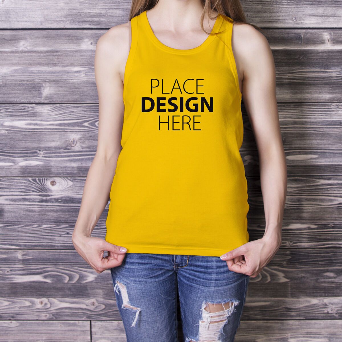 A Girl in a Tank Top Mockup with Front View FREE PSD