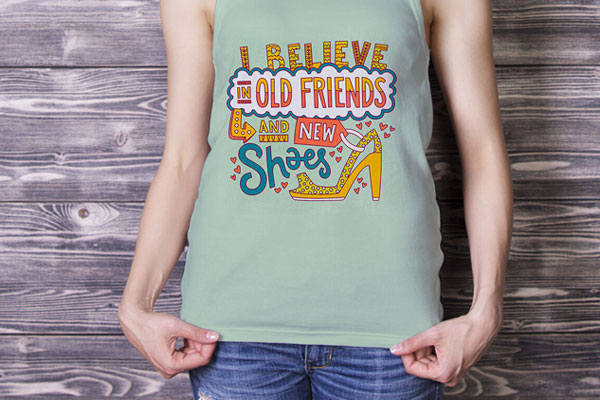 A Girl in a Tank Top Mockup with Front View