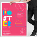 A Man leaning on a Poster Mockup