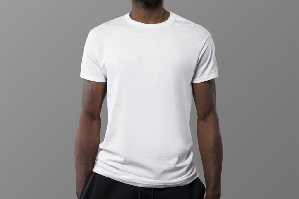 A Man Wearing T-Shirt Mockup