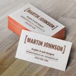 A Pack and Single Business Cards with Letterpress Effect Mockup