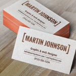 A Pack and Single Business Cards with Letterpress Effect Mockup