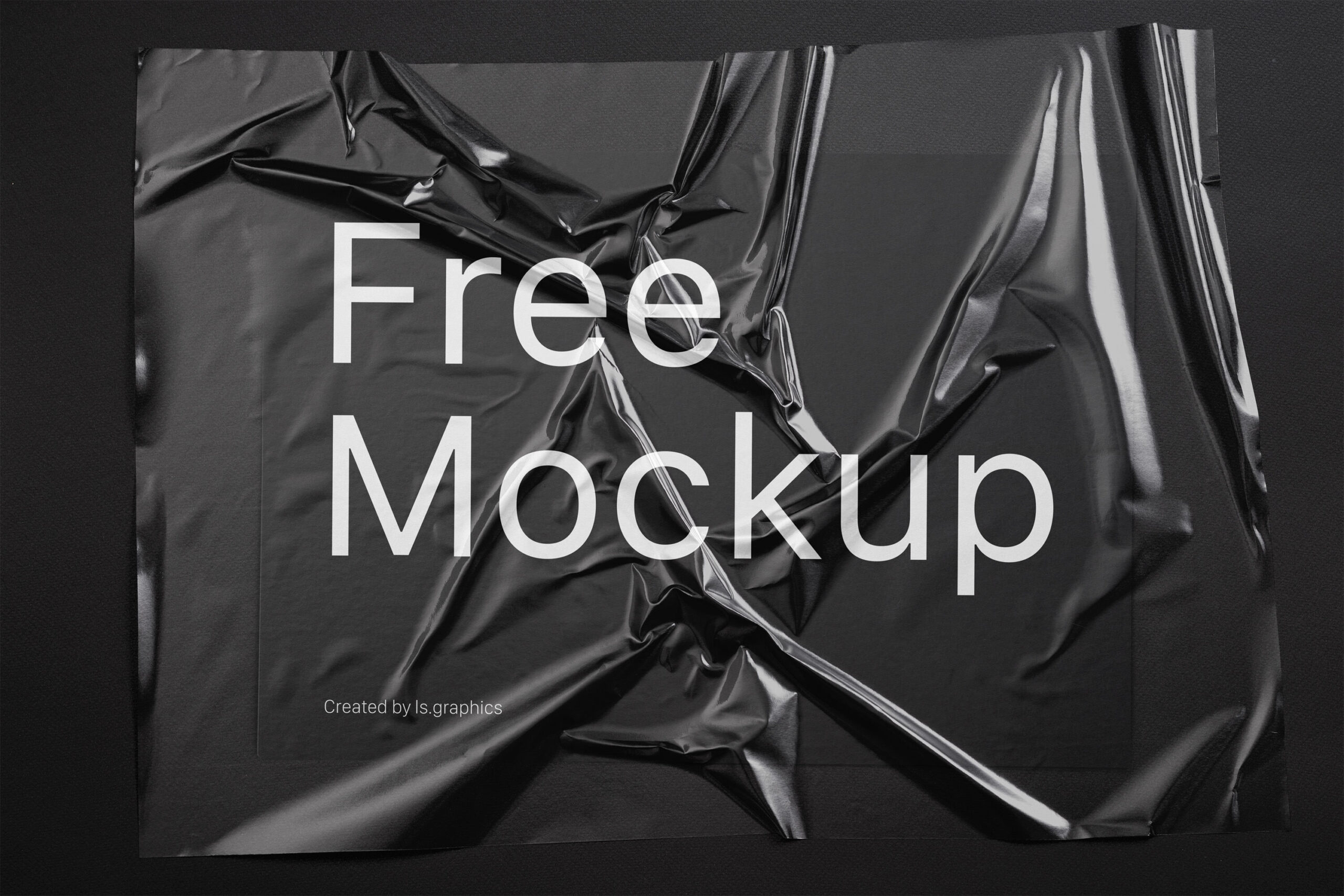 A Paper Located Underneath a Wrinkled Transparent Plastic Mockup FREE PSD