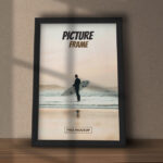 A Picture Frame Leaning to the Wall Mockup