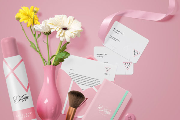A Scene with 8 Customizable Objects Mockup