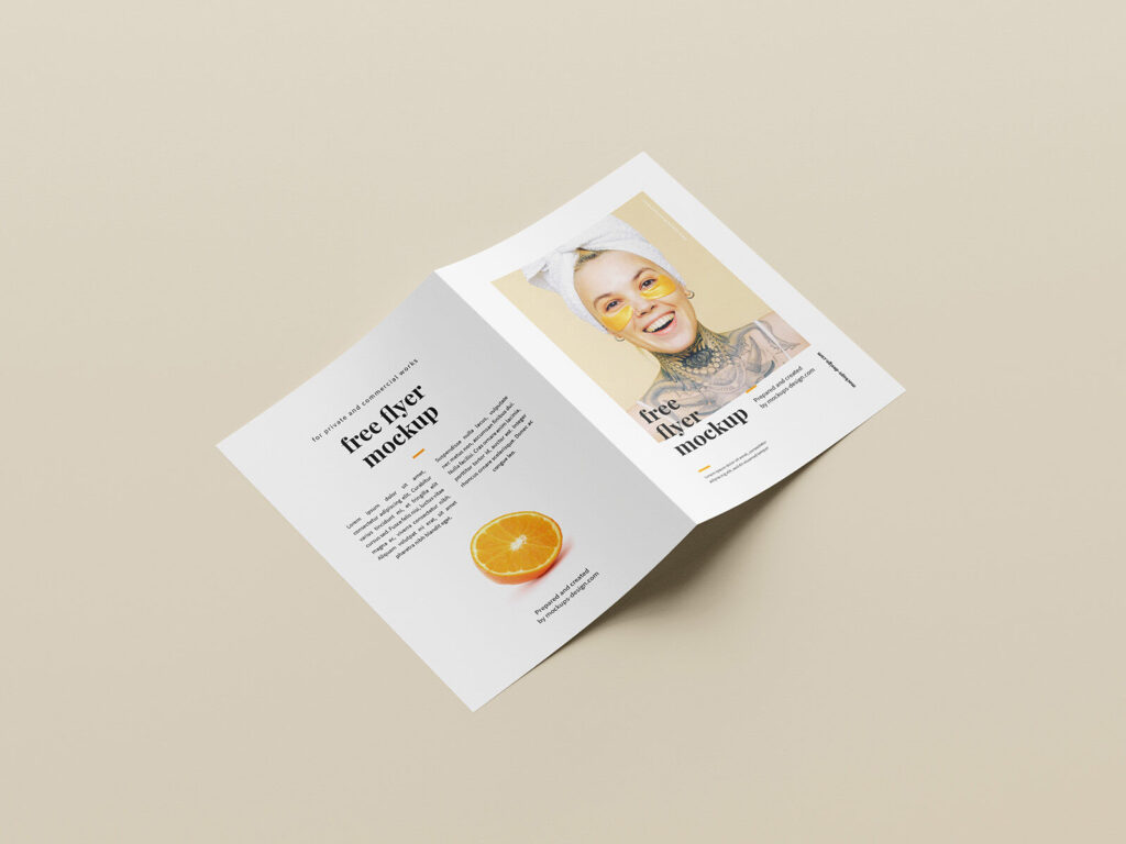 A Set of Six Folded A5 Flyer Mockup