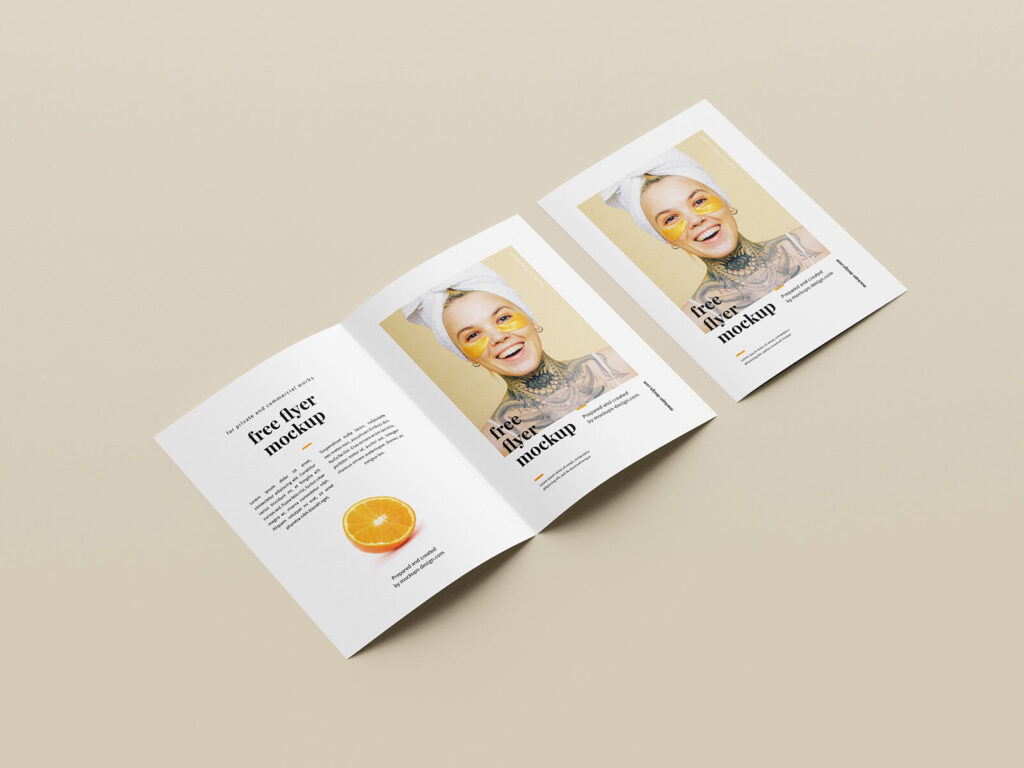 A Set of Six Folded A5 Flyer Mockup