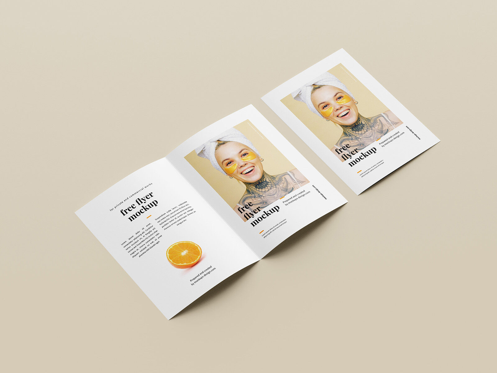 A Set of Six Folded A5 Flyer Mockup FREE PSD