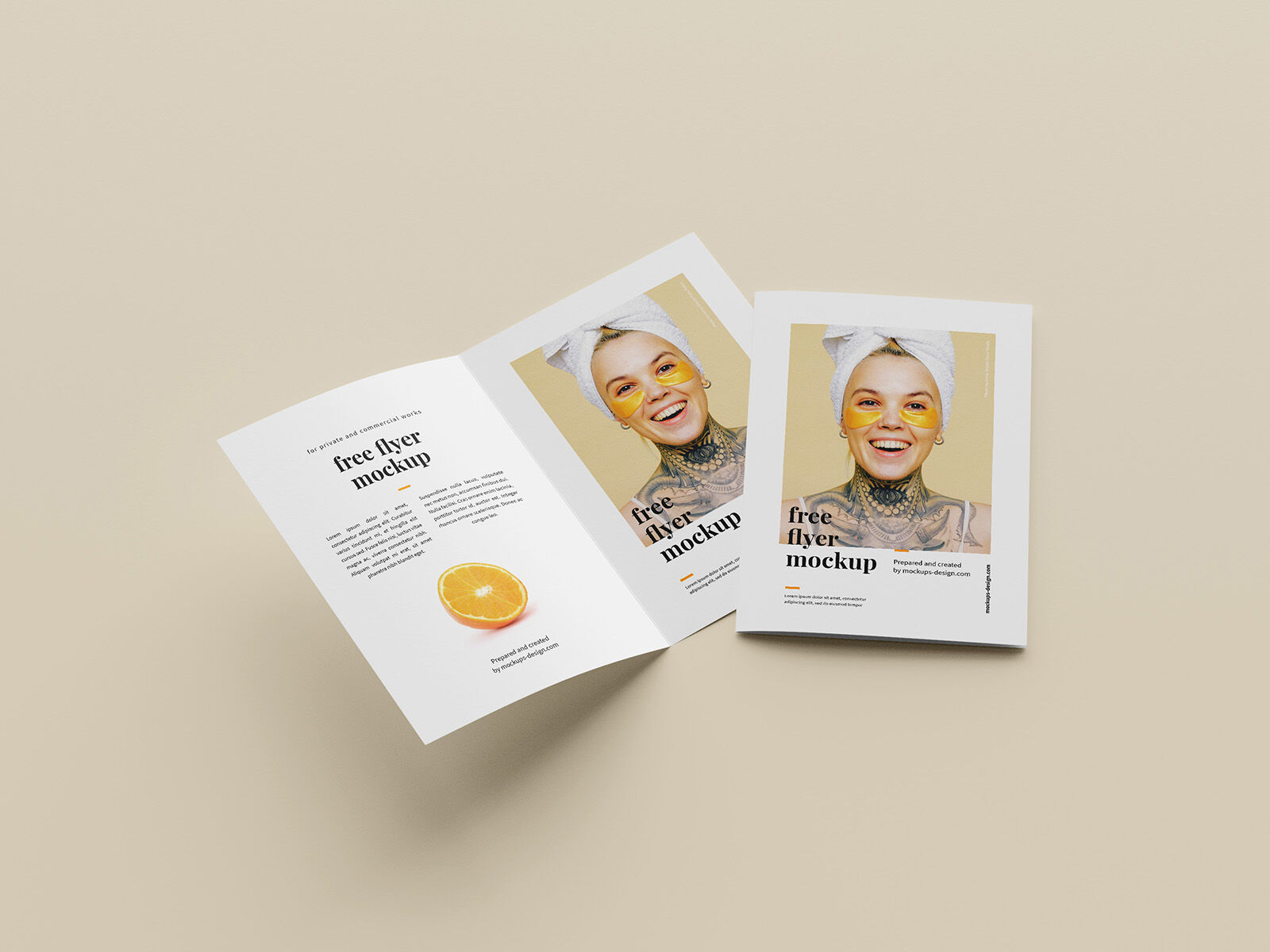 A Set of Six Folded A5 Flyer Mockup FREE PSD