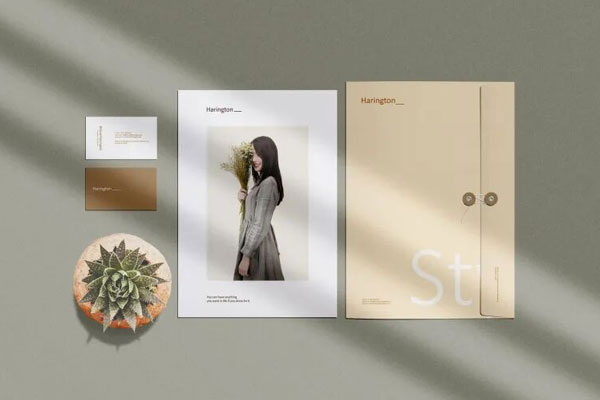 A Set of Stationery Laid in the Top View Mockup