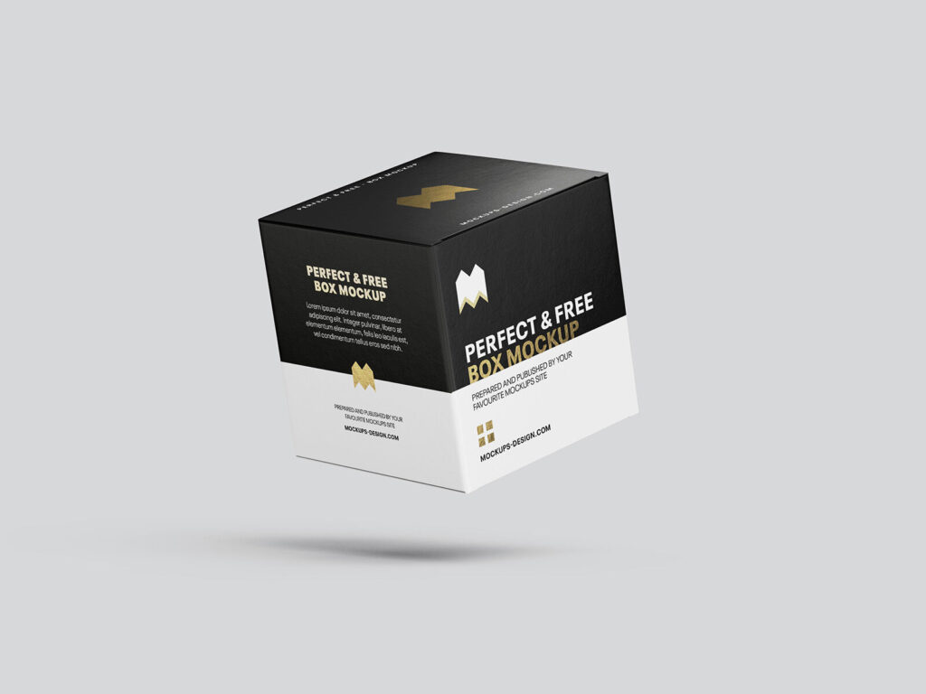 A Set of Three Realistic Square Box Mockups