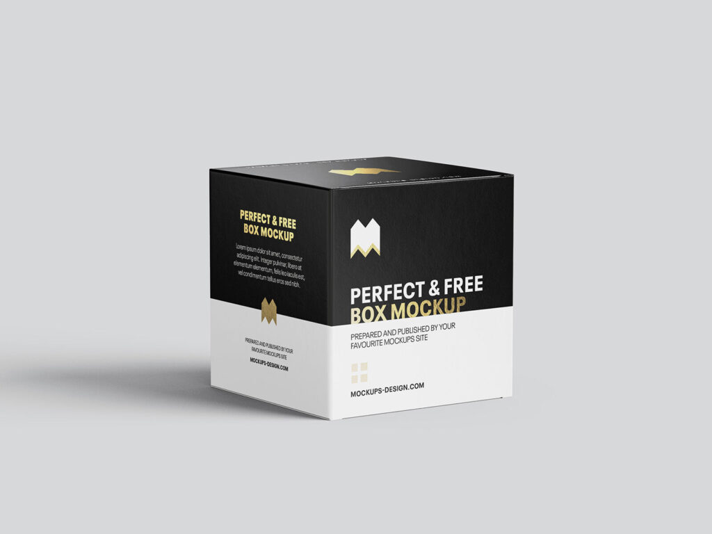 A Set of Three Realistic Square Box Mockups