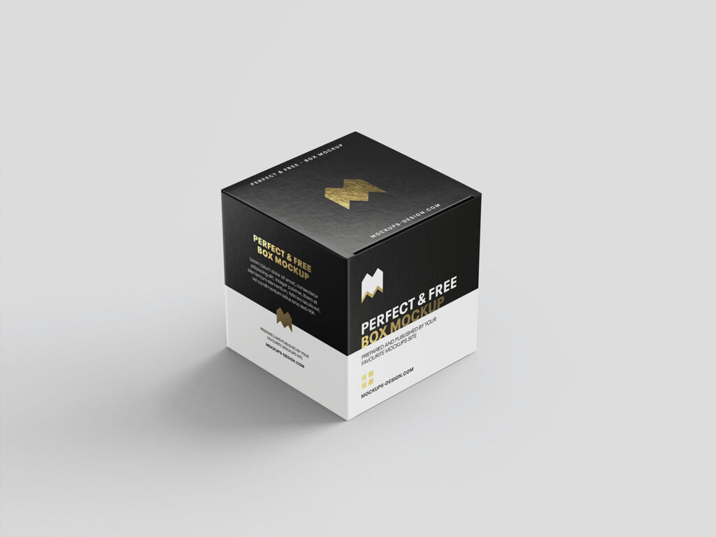 A Set of Three Realistic Square Box Mockups
