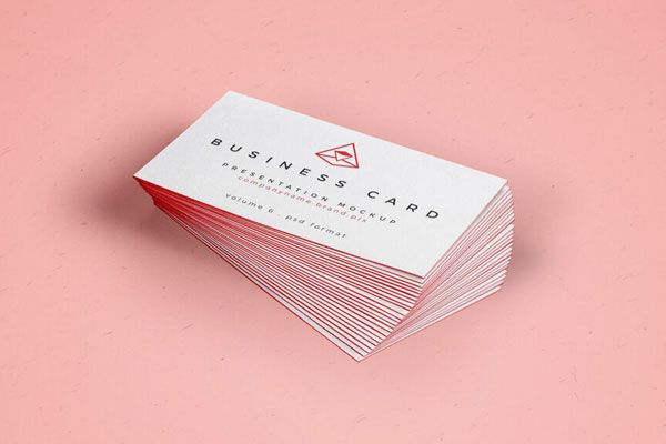 A Stack Of Business Card Mockup Placed on Each Other