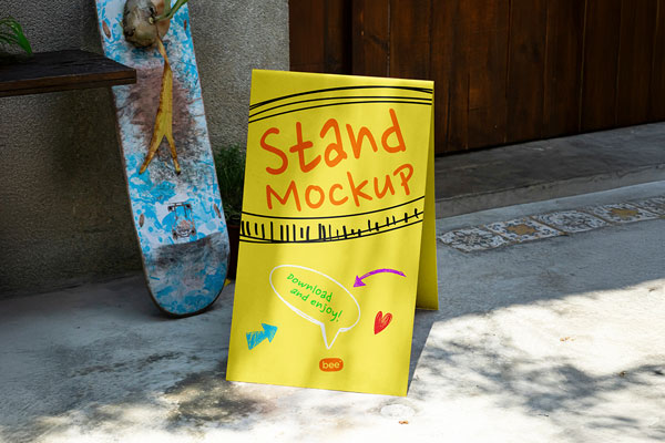 A Stand on Street Mockup