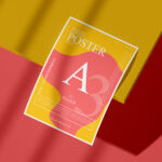 A3 Curved Poster Mockup with Realistic Shadows