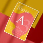 A3 Curved Poster Mockup with Realistic Shadows