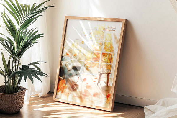 A3 Wooden Photo Frame Mockup