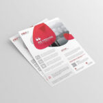 A4 Flyer Mockup in 3 Showcases