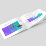 A4 Landscape Brochure Catalog Mockup in 5 Views