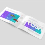 A4 Landscape Brochure Catalog Mockup in 5 Views