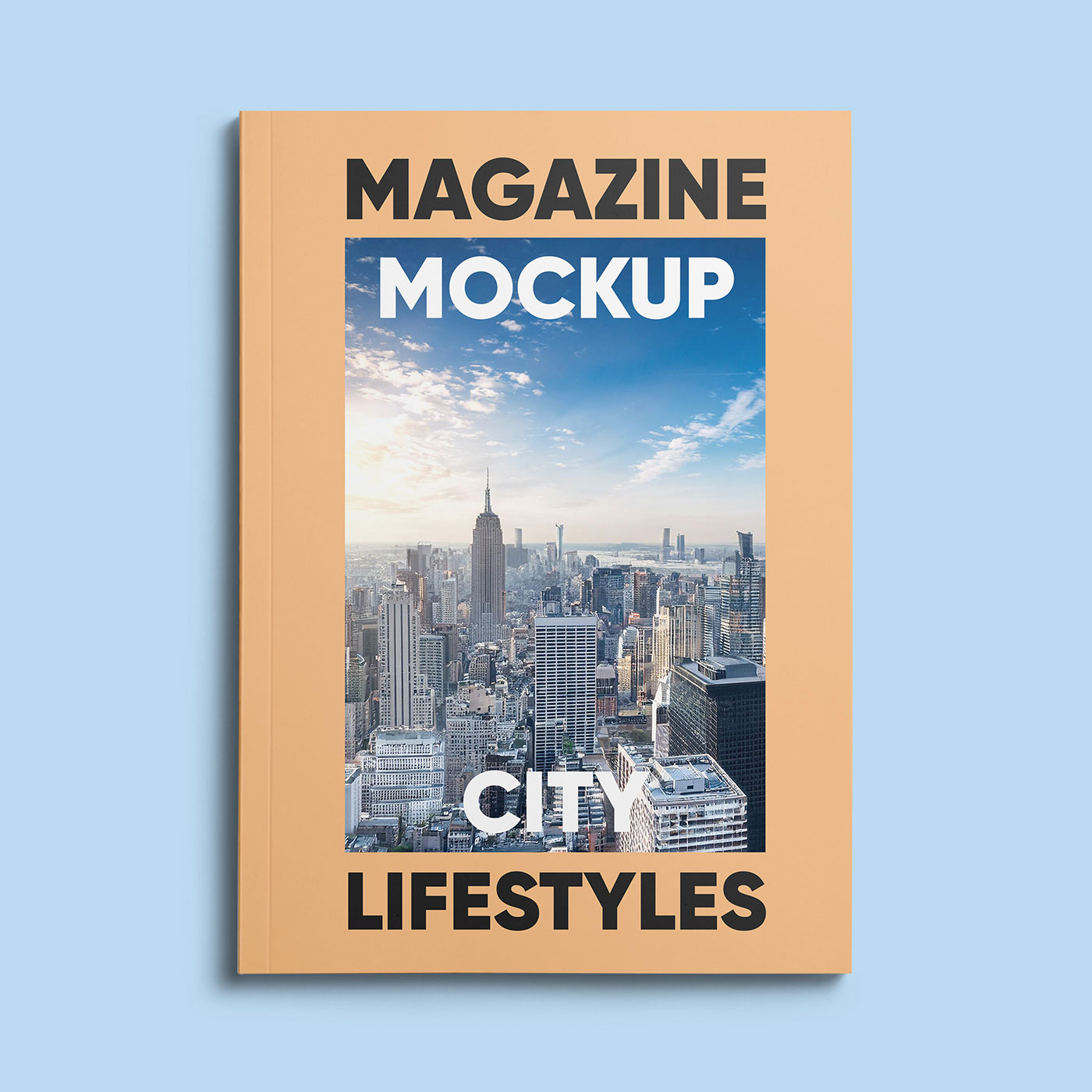 Free A4 Magazine Cover Mockup PSD Template