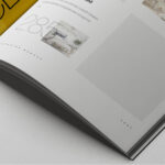 A4 Magazine Mockup Open on Minimal White Surface