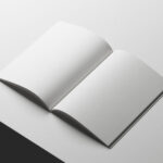 A4 Magazine Mockup Open on Minimal White Surface