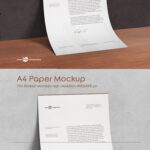 A4 Paper Leaning Against a Wall Mockup