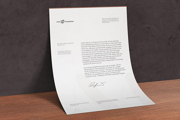 A4 Paper Leaning Against a Wall Mockup