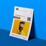 A4 Flyer Poster Leaning to a Wall Mockup