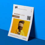 A4 Flyer Poster Leaning to a Wall Mockup