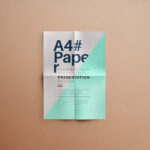 A4 Paper Mockup From Eye Bird View