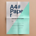 A4 Paper Mockup From Eye Bird View