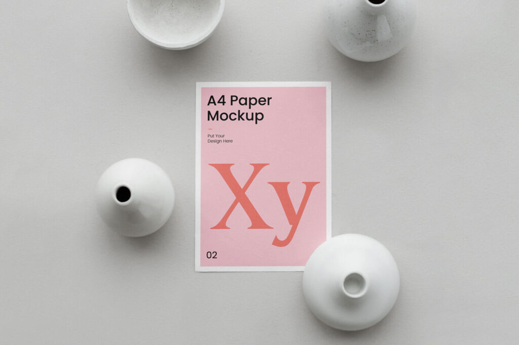 A4 Paper Mockup with Realistic Design
