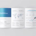 A4 Tri Fold Brochure Mockup in 4 Showcases